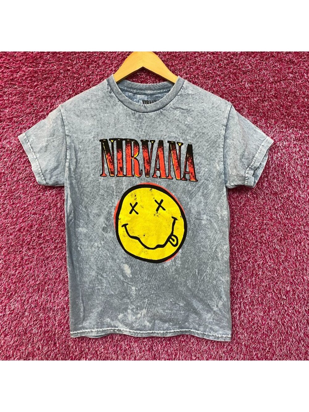 Nirvana Nevermind Tour Dead Eye Smiley Grunge Band Tee S